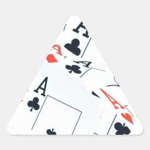 Quad Aces Poker Cards Pattern, Triangle Sticker
