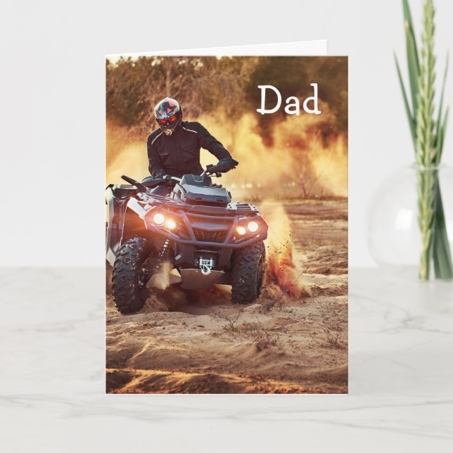 Quad ATV Off-Road Vehicle Birthday Dad Father Card (Front)