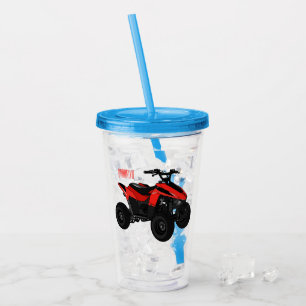 Quad bike atv cartoon illustration  acrylic tumbler