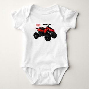 Quad bike atv cartoon illustration baby bodysuit