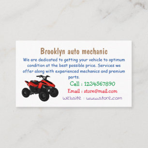 Quad bike atv cartoon illustration business card