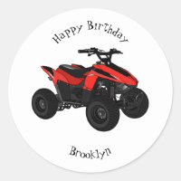 Quad bike atv cartoon illustration