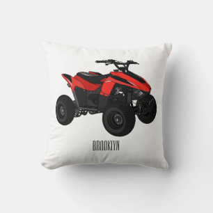 Quad bike atv cartoon illustration  cushion