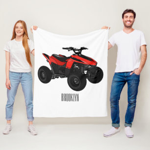 Quad bike atv cartoon illustration fleece blanket