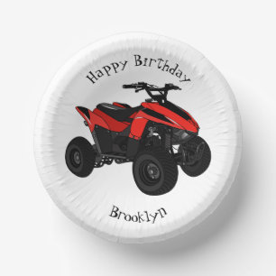 Quad bike atv cartoon illustration paper plate