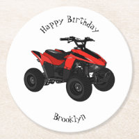 Quad bike atv cartoon illustration