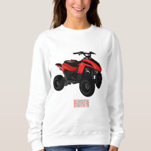Quad bike atv cartoon illustration sweatshirt