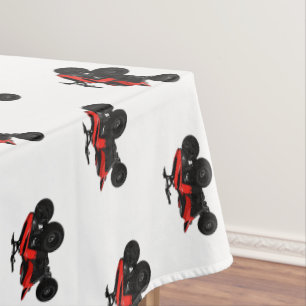 Quad bike atv cartoon illustration  tablecloth