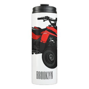Quad bike atv cartoon illustration  thermal tumbler