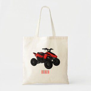 Quad bike atv cartoon illustration  tote bag