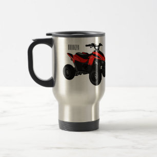 Quad bike atv cartoon illustration  travel mug