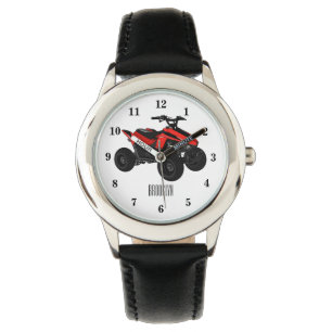 Quad bike atv cartoon illustration watch