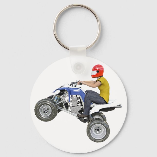 Quad Bike ATV in Side Profile Key Ring (Front)