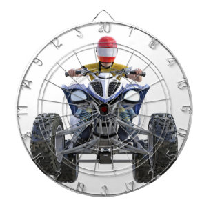 Quad Bike ATV Popping a Wheelie to the Front Dartboard