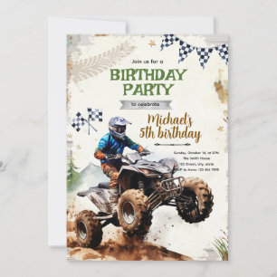 Quad bike birthday Party Invitation