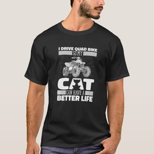 Quad Bike Cat  Biker Motor Sport Quad Bike T-Shirt (Front)