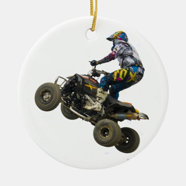 quad bike ceramic tree decoration (Front)