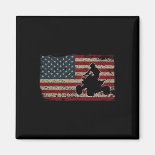 Quad Biker America Flag Gift I Atv Four Wheeler Qu Magnet