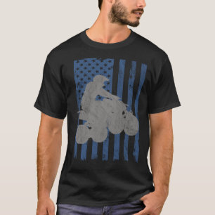 Quad Biker American Flag ATV Four Wheeler Quad Bik T-Shirt