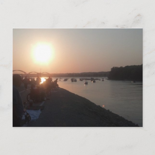 Quad Cities At Sunset Postcard (Front)