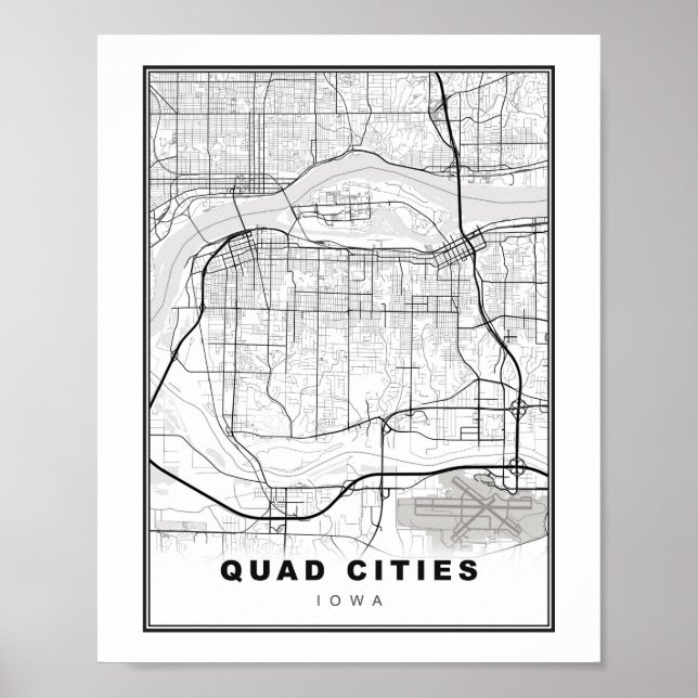 Quad Cities Map Poster (Front)