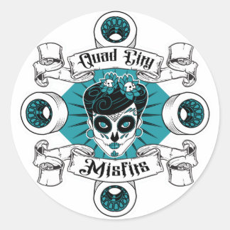 Quad City Misfits round sticker