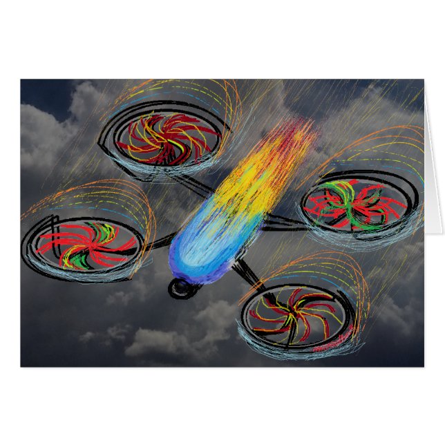 Quad Drone on Fire (Front Horizontal)