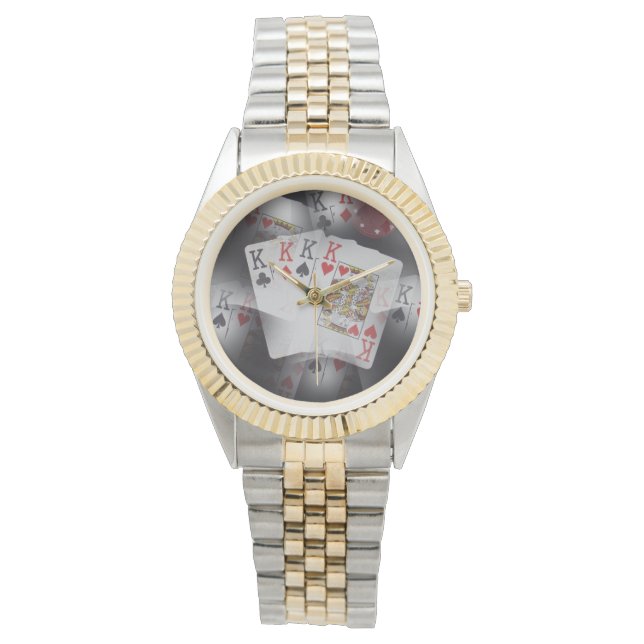 Quad Kings Poker Cards In A Pattern, Watch (Front)