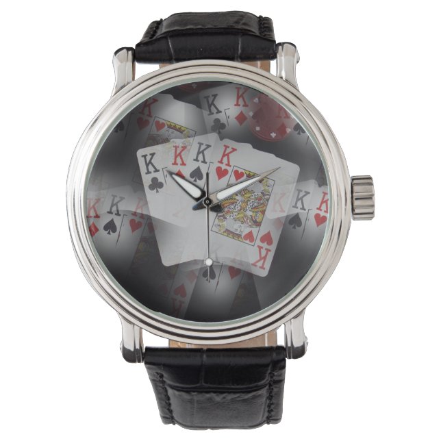 Quad Kings Poker Cards In A Pattern, Watch (Front)