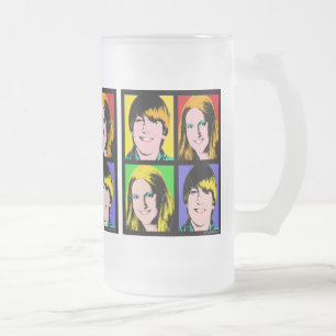 Quad Pop Art Photo Custom Request Frosted Glass Beer Mug