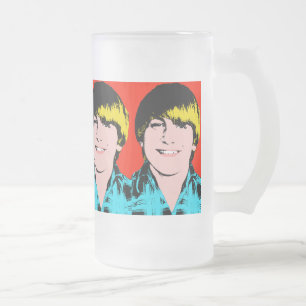 Quad Pop Art Single Photo Teen Boy Request Frosted Glass Beer Mug
