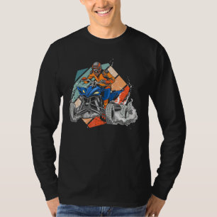 Quad Retro Quad Riding Four Wheeler Atv For Boys M T-Shirt