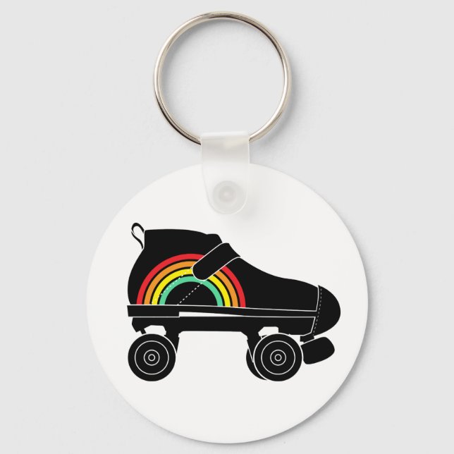 quad roller skate rainbow key ring (Front)