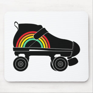 quad roller skate rainbow mouse mat