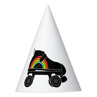 quad roller skate rainbow party hat