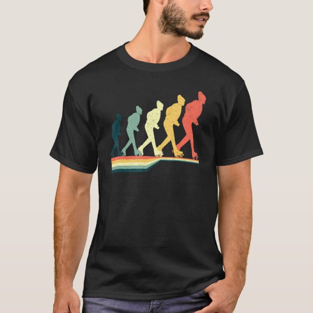 Quad Roller Skating Vintage Retro T-Shirt (Front)