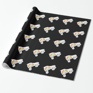 quad skate rainbow wrapping paper