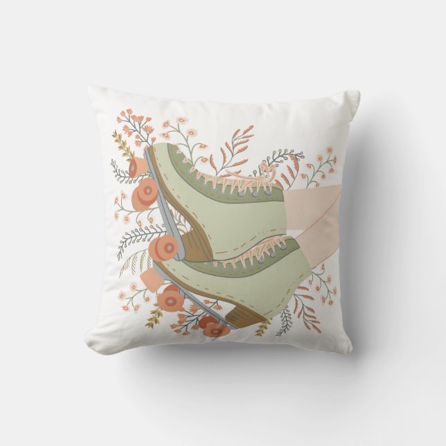 Quad skates Roller Skates Pastel Throw Pillow (Front)