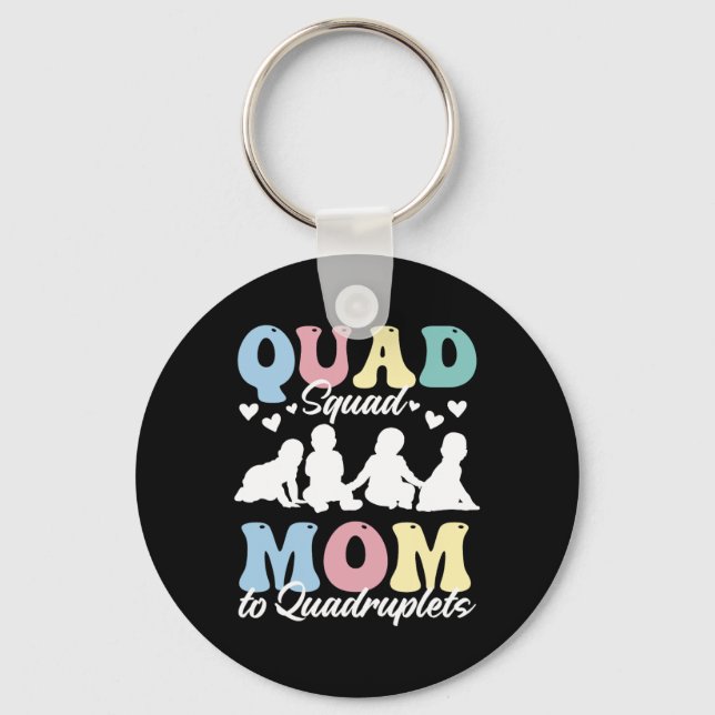 Quad Squad Mum To Quadruplets Mami Mama Mummy Moth Key Ring (Front)