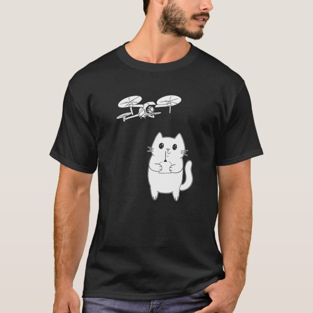 Quadcopter Drone Pilot Cat Drone Racing Cat Drone  T-Shirt (Front)