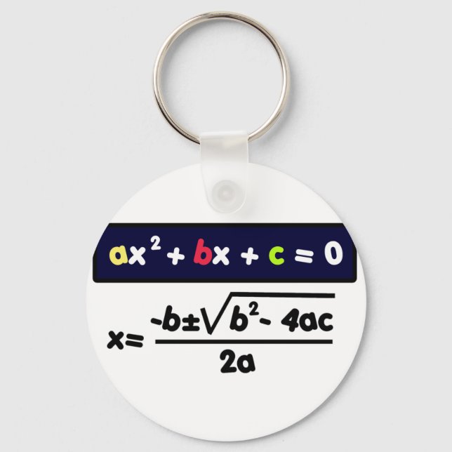 Quadratic equation key ring (Front)
