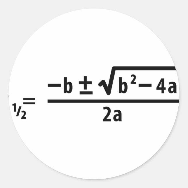 quadratic formula classic round sticker (Front)