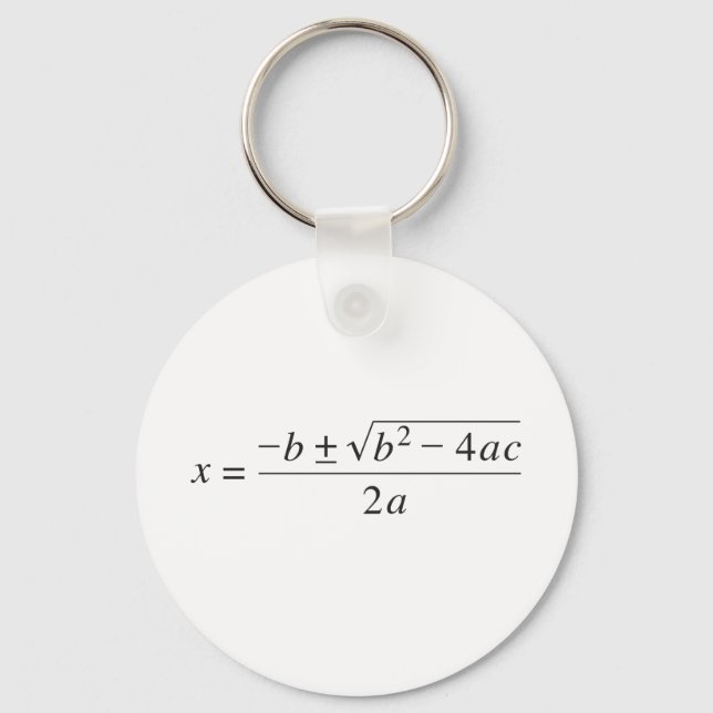 quadratic formula key ring (Front)