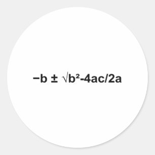 Quadratic Formula Math Mathematical Physics Classic Round Sticker