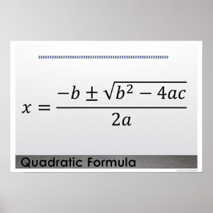 Quadratic Formula Math Poster