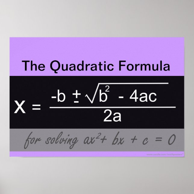 Quadratic Formula Math Poster (Front)