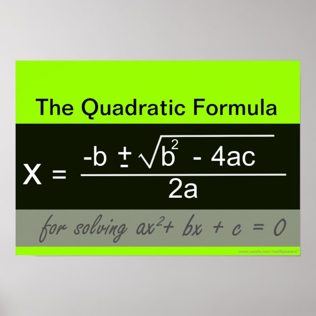 Quadratic Formula Math Poster (Front)