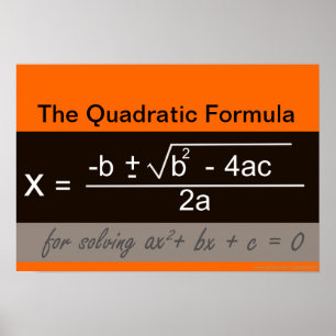 Quadratic Formula Math Poster