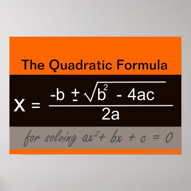 Quadratic Formula Math Poster (Front)