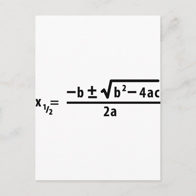 quadratic formula postcard (Front)